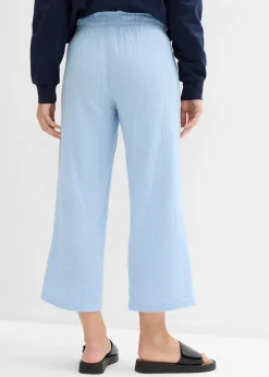 Pantalon large en gaze de coton