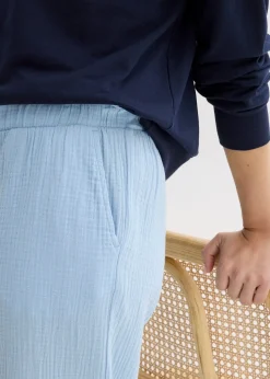Pantalon large en gaze de coton