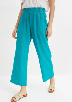 Pantalon large en gaze de coton