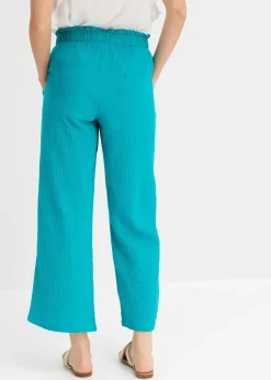 Pantalon large en gaze de coton
