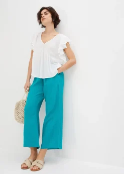 Pantalon large en gaze de coton
