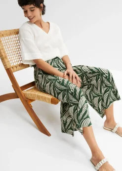 Pantalon large en jersey coton et viscose