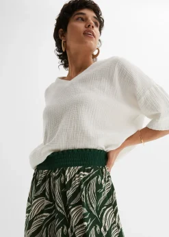 Pantalon large en jersey coton et viscose