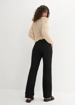Pantalon large en lin et coton