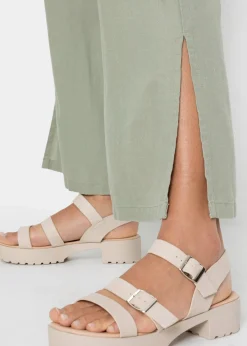 Pantalon large en lin mélangé