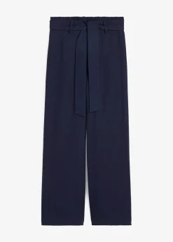 Pantalon large en lin mélangé