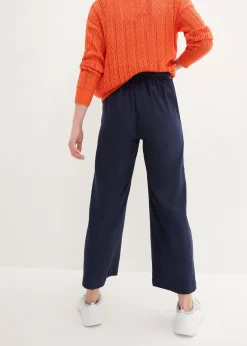 Pantalon large en lin mélangé