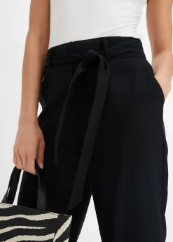 Pantalon large en lin mélangé