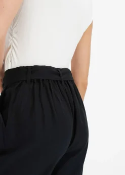 Pantalon large en lin mélangé