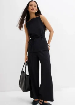 Pantalon large en maille piquée