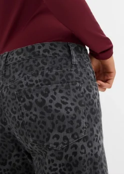 Pantalon large en twill imprimé léopard