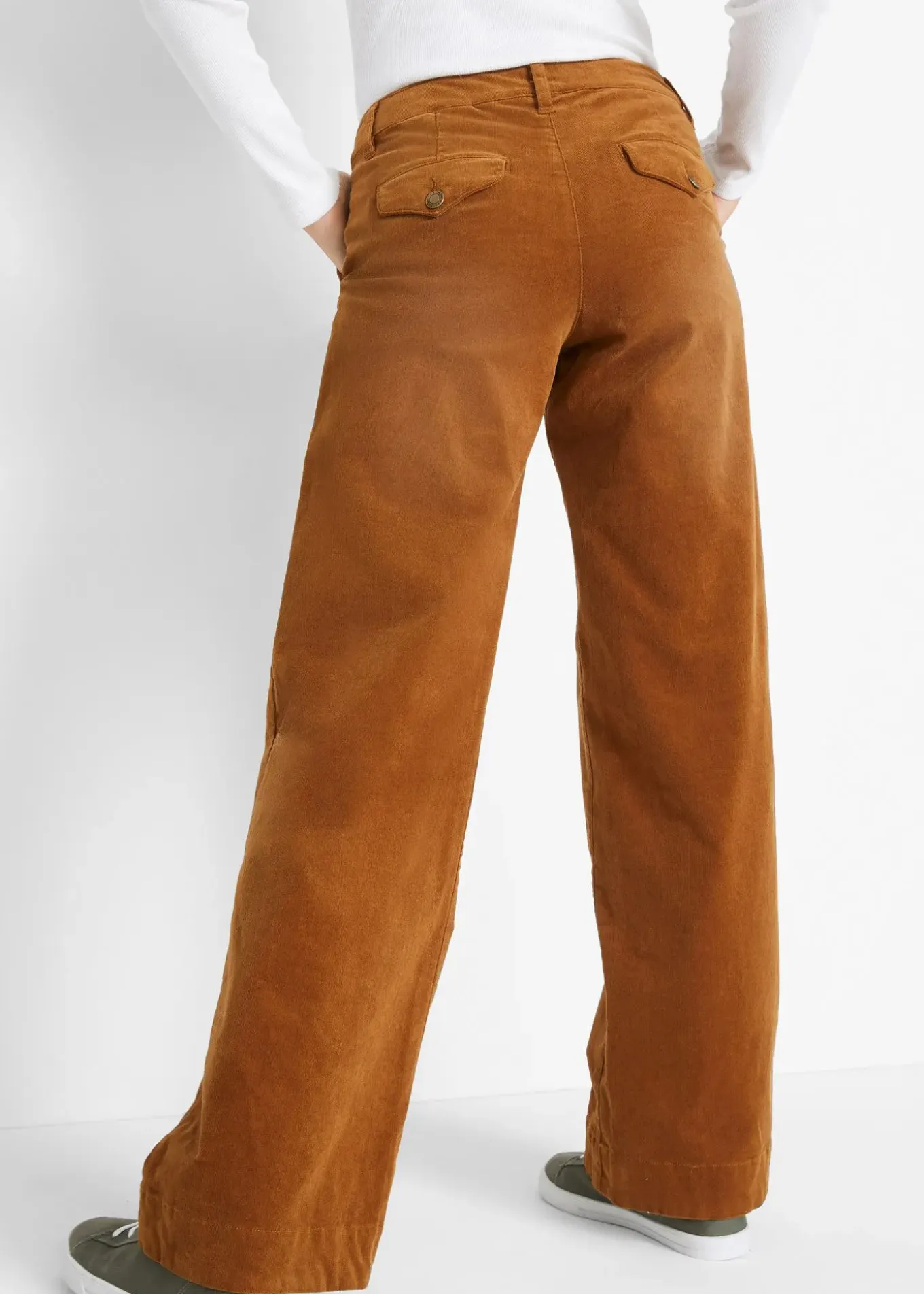 Pantalon large en velours côtelé extensible
