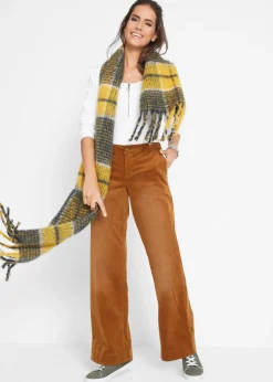 Pantalon large en velours côtelé extensible