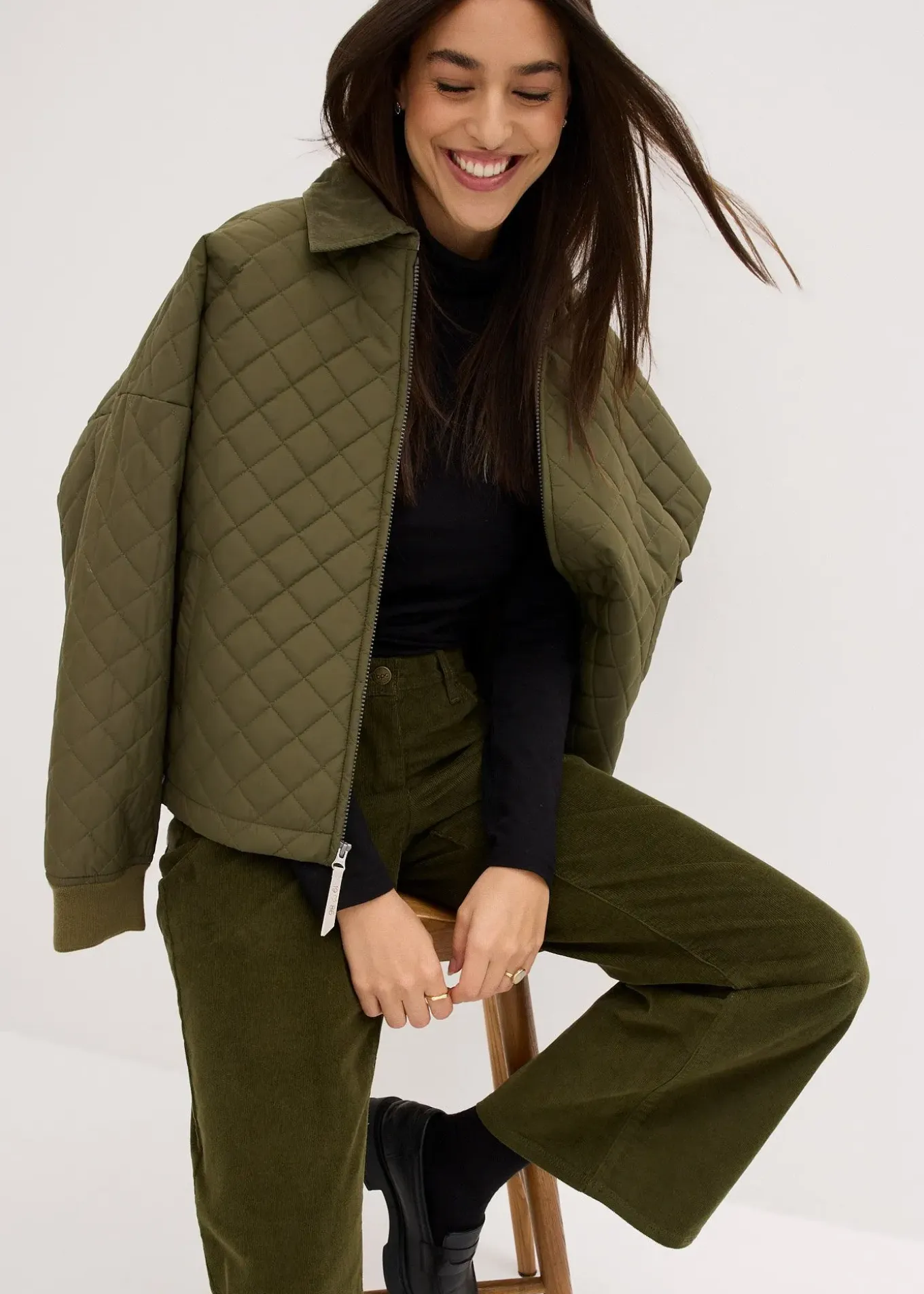 Pantalon large en velours côtelé