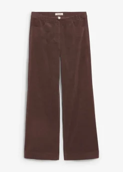 Pantalon large en velours côtelé, taille haute