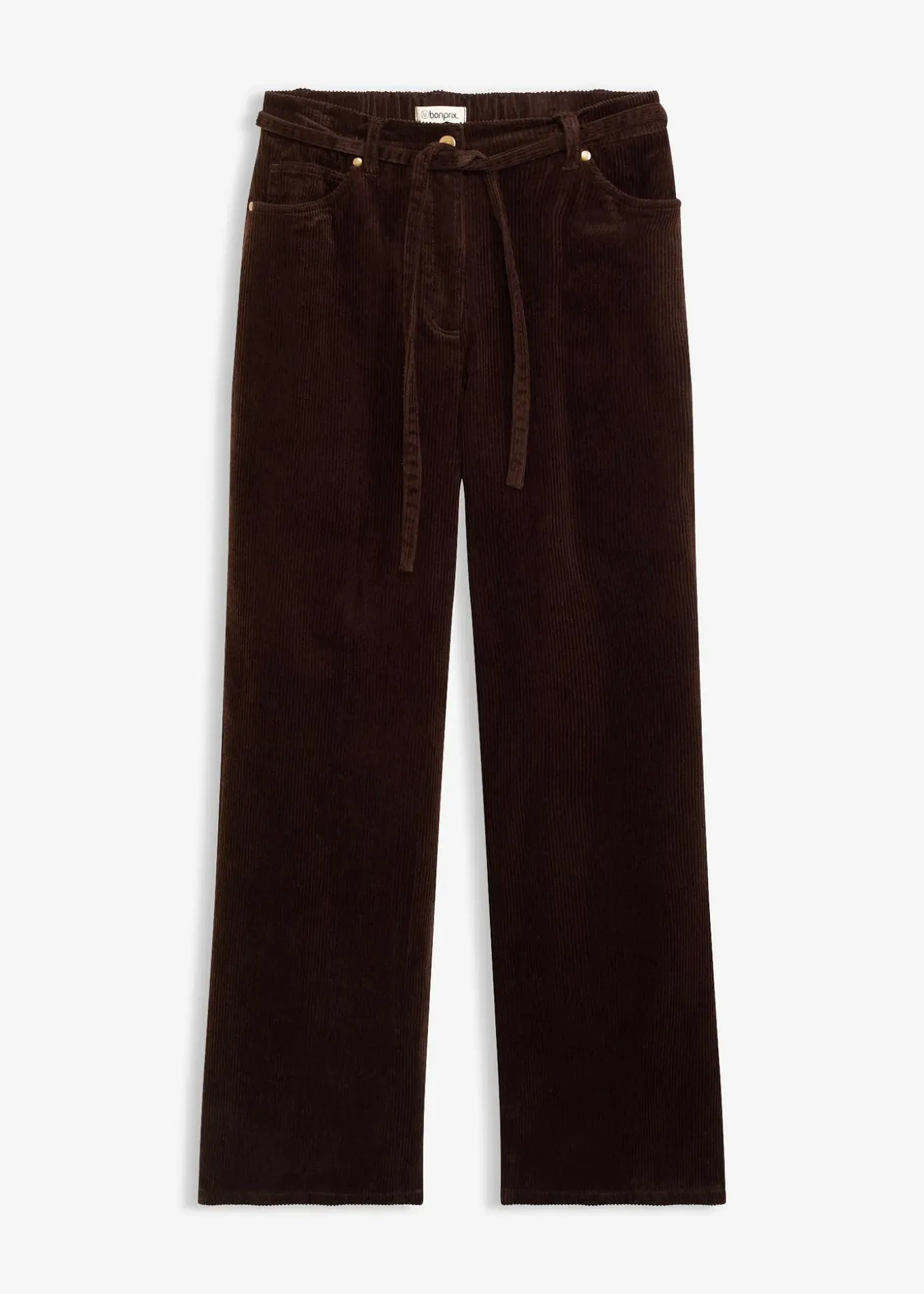 Pantalon large en velours côtelé avec ceinture à nouer