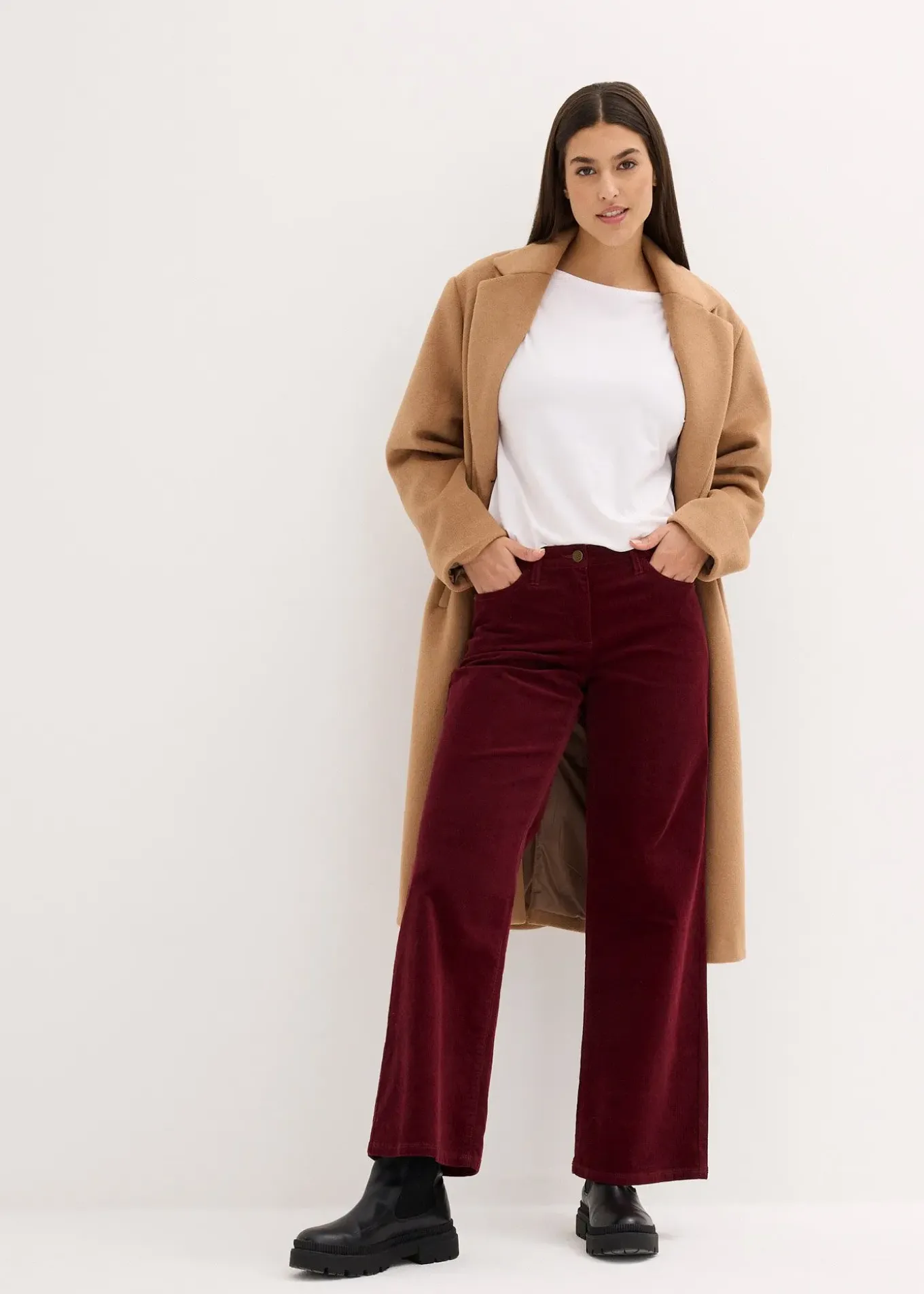 Pantalon large en velours côtelé