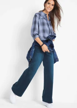 Pantalon large en velours côtelé extensible