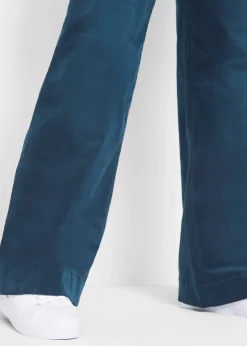 Pantalon large en velours côtelé extensible