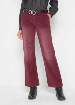 Pantalon large en velours côtelé extensible