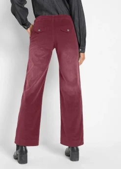 Pantalon large en velours côtelé extensible