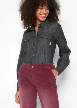 Pantalon large en velours côtelé extensible