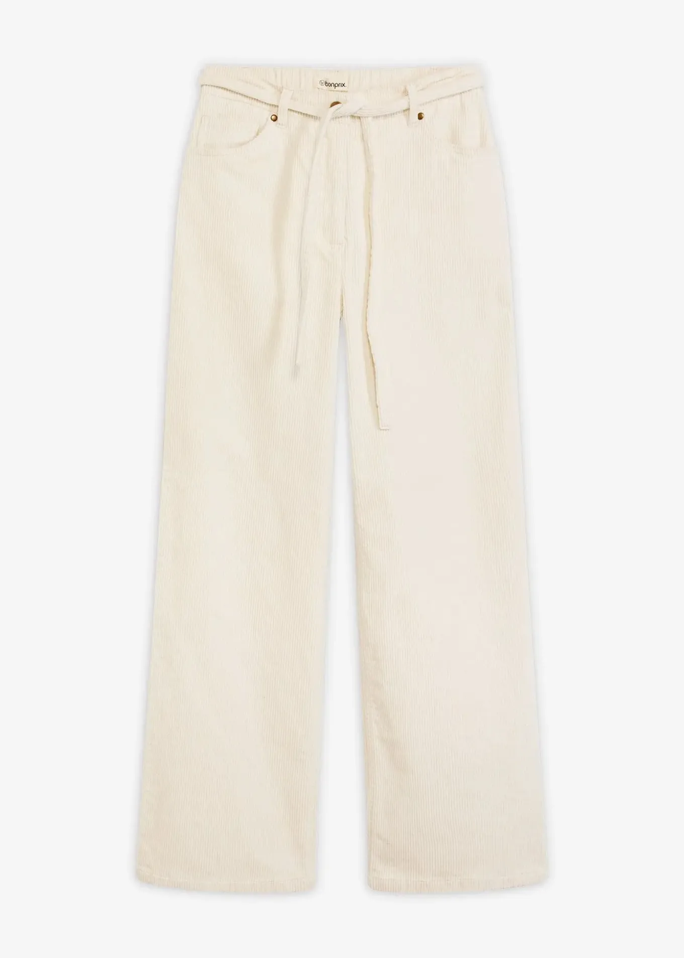 Pantalon large en velours côtelé avec ceinture à nouer