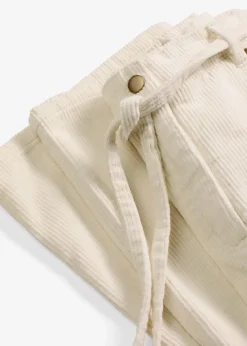 Pantalon large en velours côtelé avec ceinture à nouer