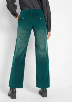 Pantalon large en velours côtelé extensible