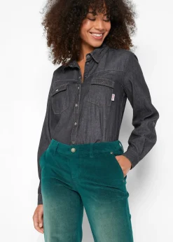 Pantalon large en velours côtelé extensible