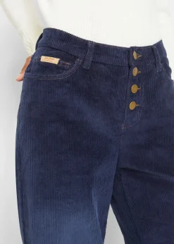 Pantalon large en velours côtelé extensible