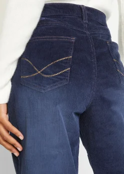 Pantalon large en velours côtelé extensible