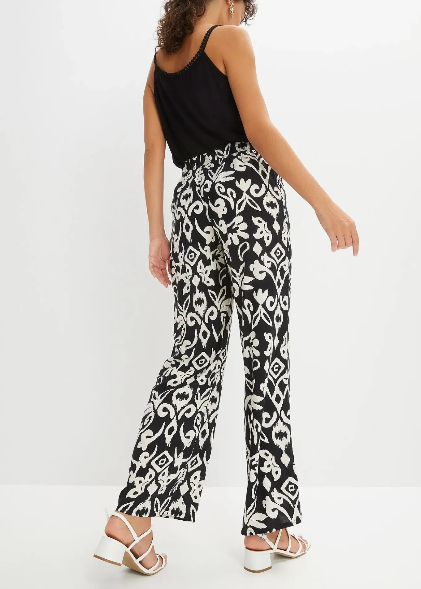 Pantalon large en viscose fluide