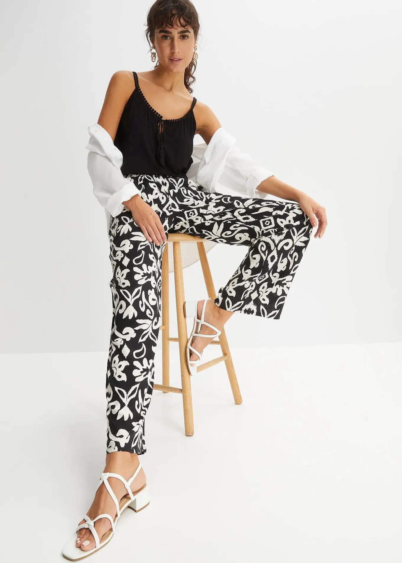 Pantalon large en viscose fluide