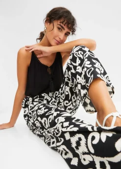 Pantalon large en viscose fluide