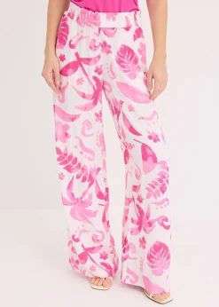 Pantalon large en viscose texturée