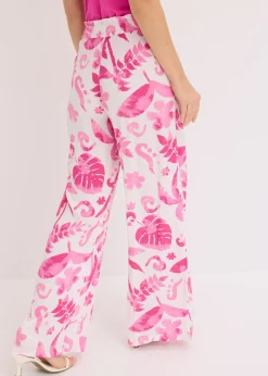 Pantalon large en viscose texturée