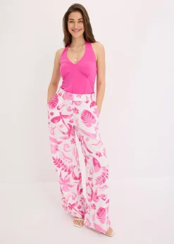 Pantalon large en viscose texturée