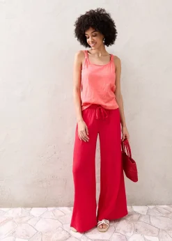 Pantalon large en viscose fine