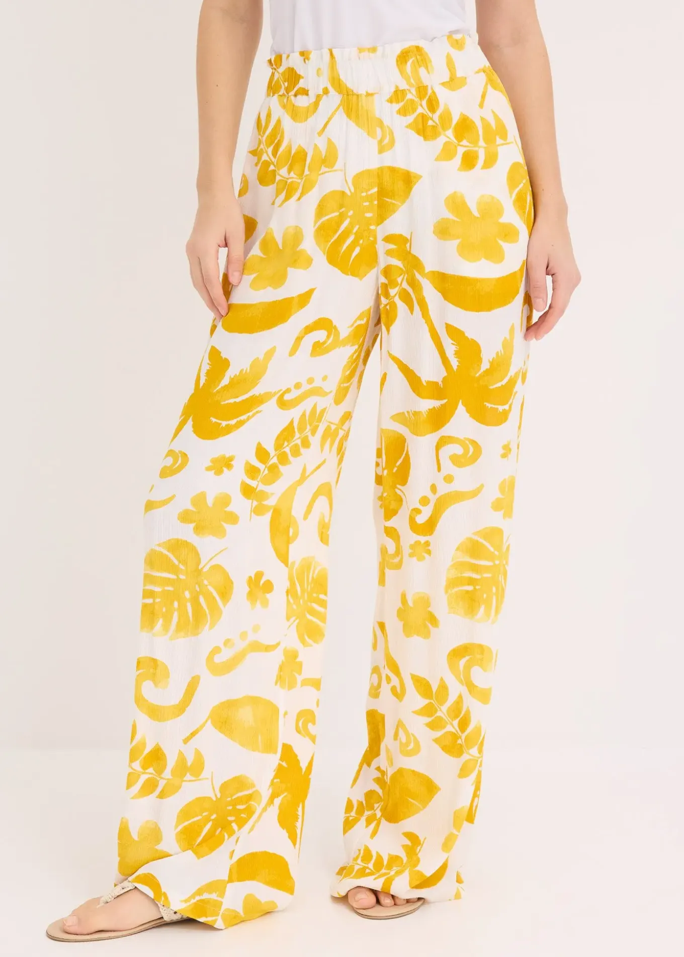 Pantalon large en viscose texturée