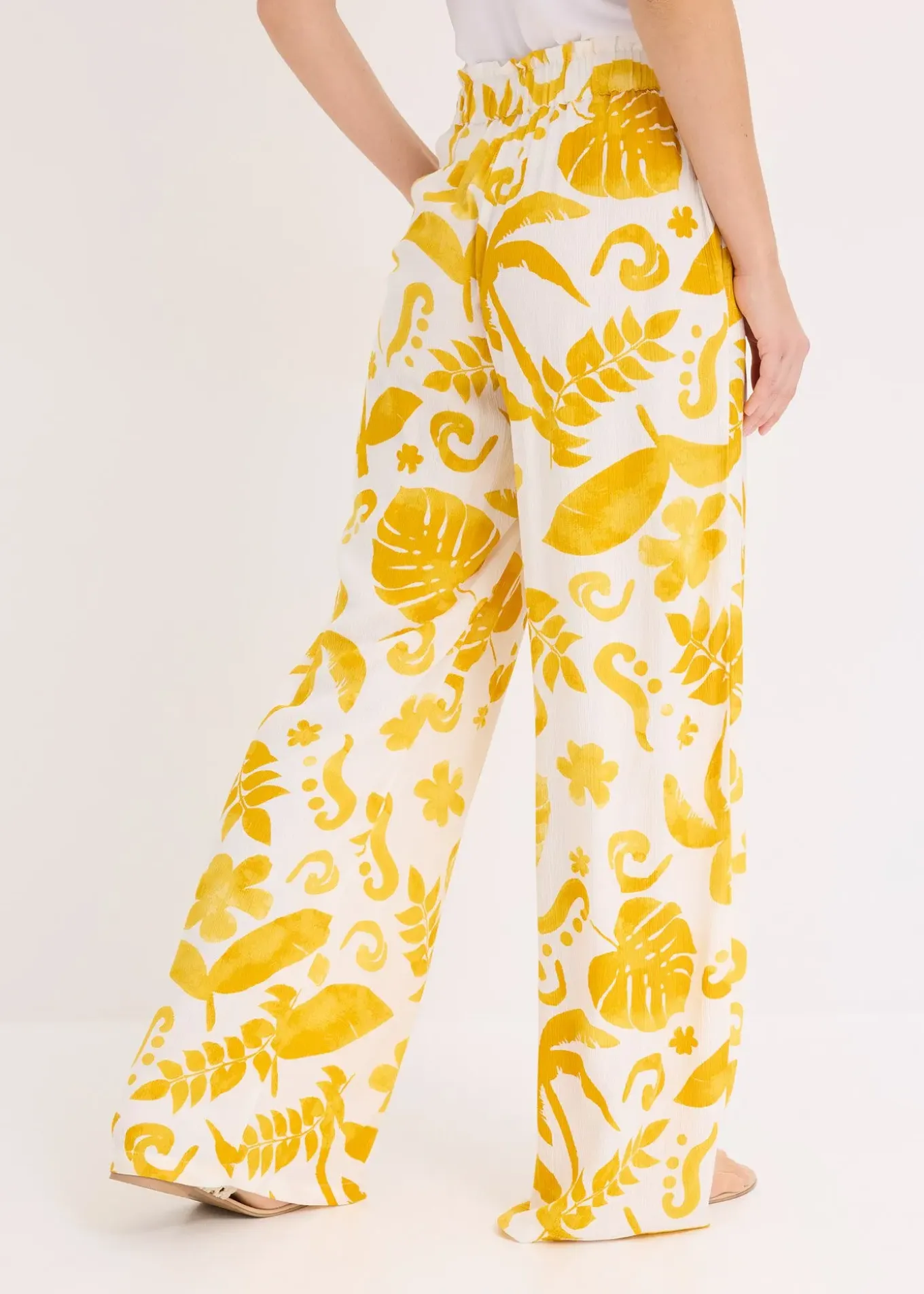 Pantalon large en viscose texturée