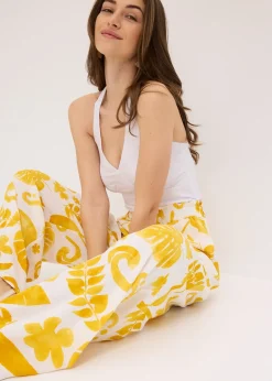 Pantalon large en viscose texturée