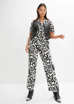 Pantalon large en viscose texturée