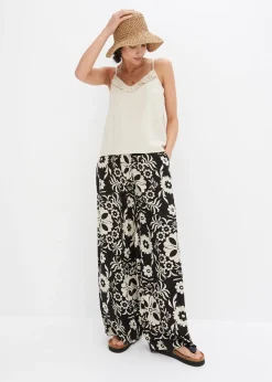 Pantalon large en viscose fluide