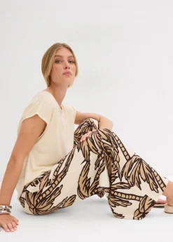 Pantalon large en viscose fluide