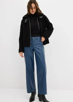 Pantalon large enduit