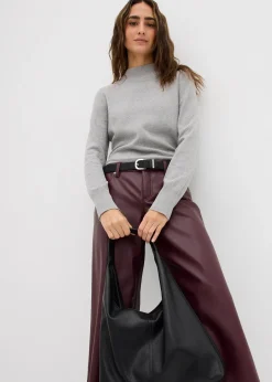 Pantalon large enduit