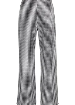 Pantalon large et extensible à motif pied-de-poule