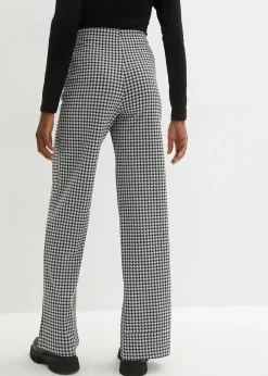 Pantalon large et extensible à motif pied-de-poule