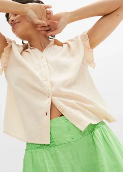 Pantalon large et léger à pinces en lin mélangé